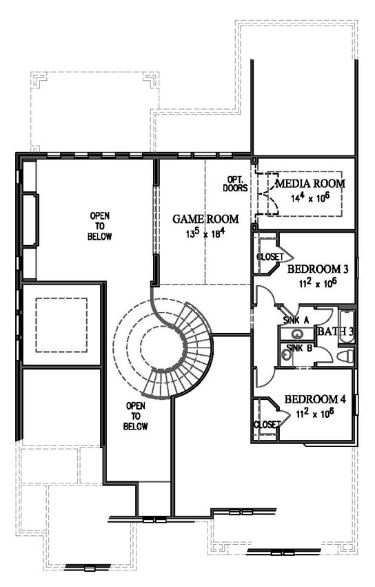 Westin Homes at Sweetwater Austin, TX - Asher Floor Plan Second Floor
