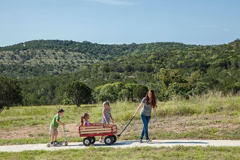 Paved walking trails in Sweetwater community Austin, TX
