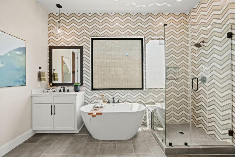 Newmark Homes Model Gallery Primary Bath Room in Sweetwater