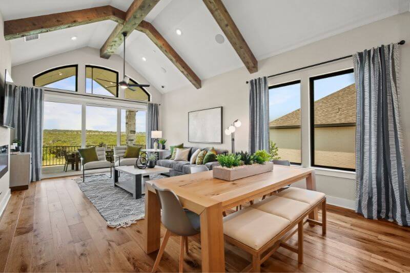 Newmark Homes Model Gallery Living and Dining Room in Sweetwater