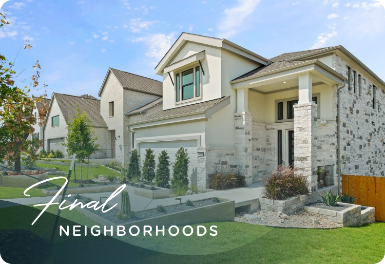 Final two neighborhoods at Sweetwater community in Austin, Texas